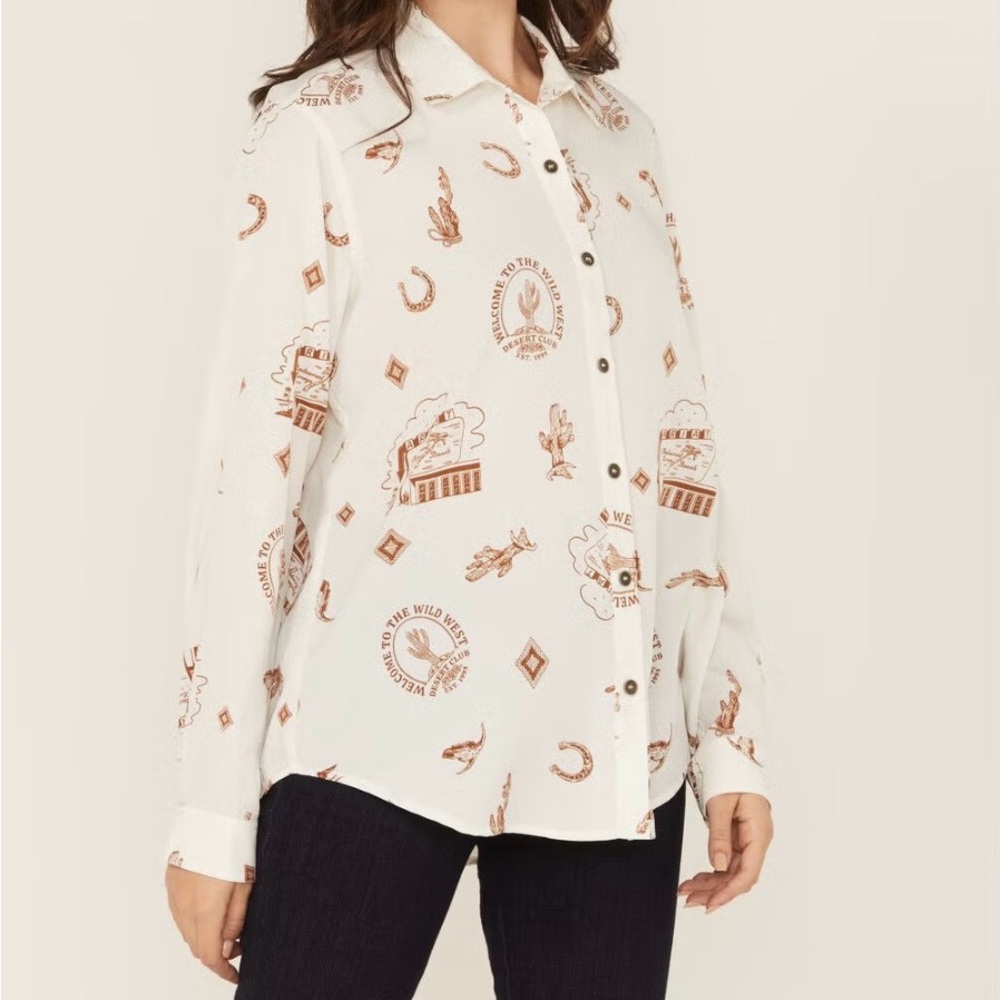 Ariat Women’s Long Sleeve Button Down - Welcome to the Wild West